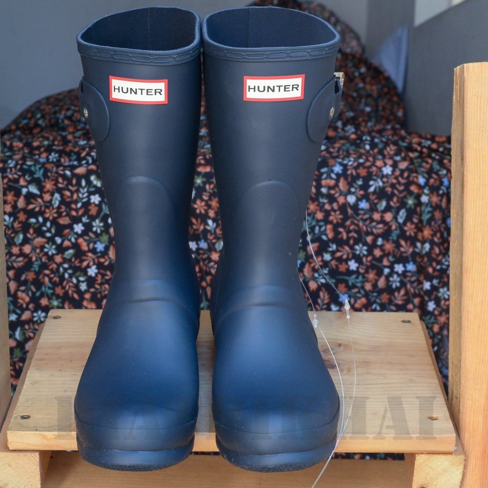 Women boots Hunter- Navy Original Short Rain Boots - Picture 4 of 8